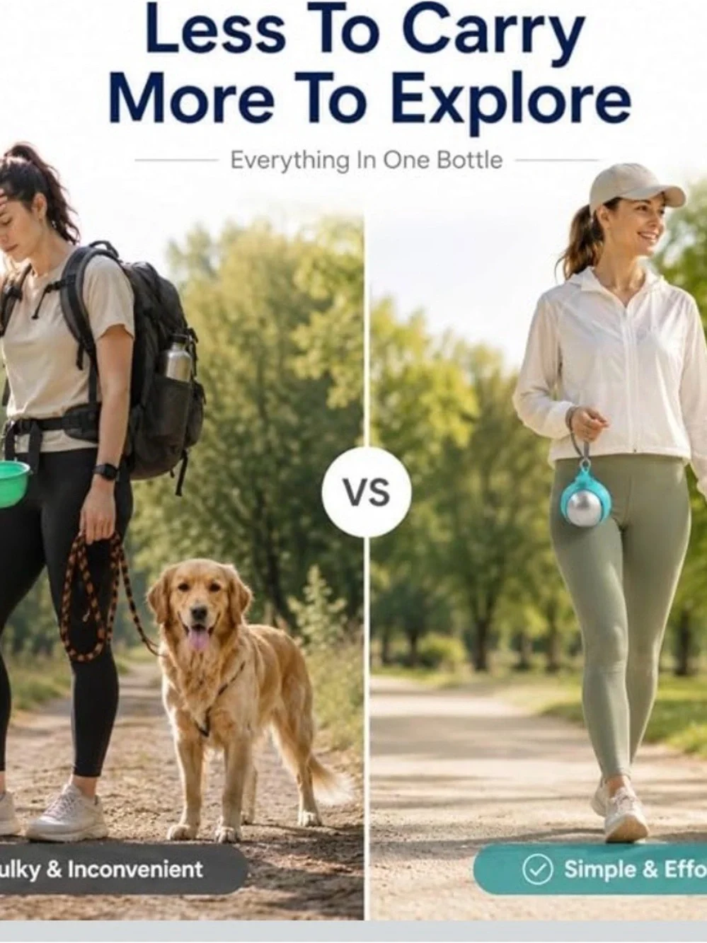 Portable water bottle for dog
